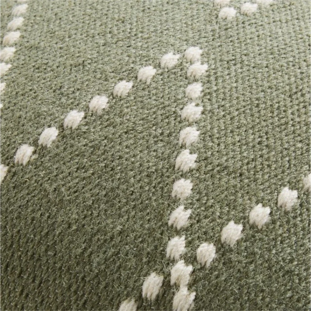 Set of 2 Crate & Barrel Sage Kilim Cotton Wool Blend Throw Pillow Covers 23x23